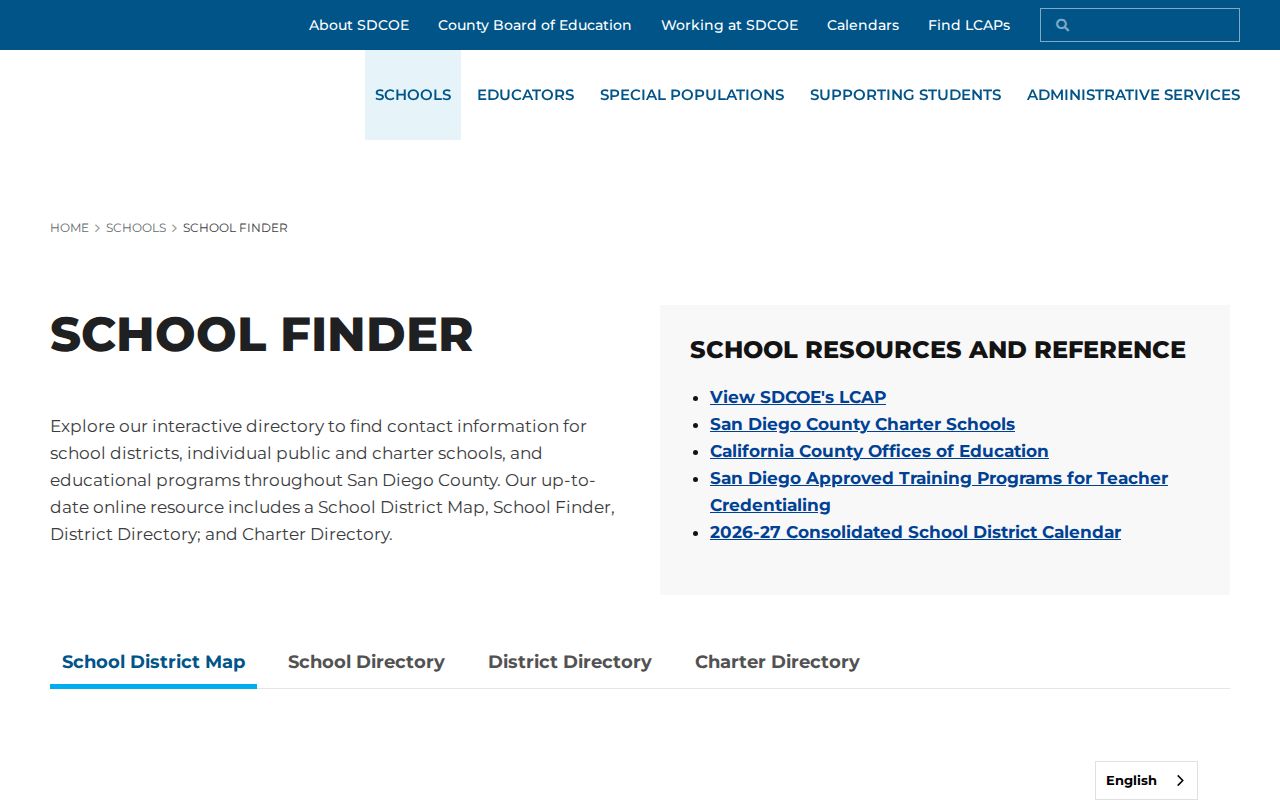 San Diego County people directories school and district finder